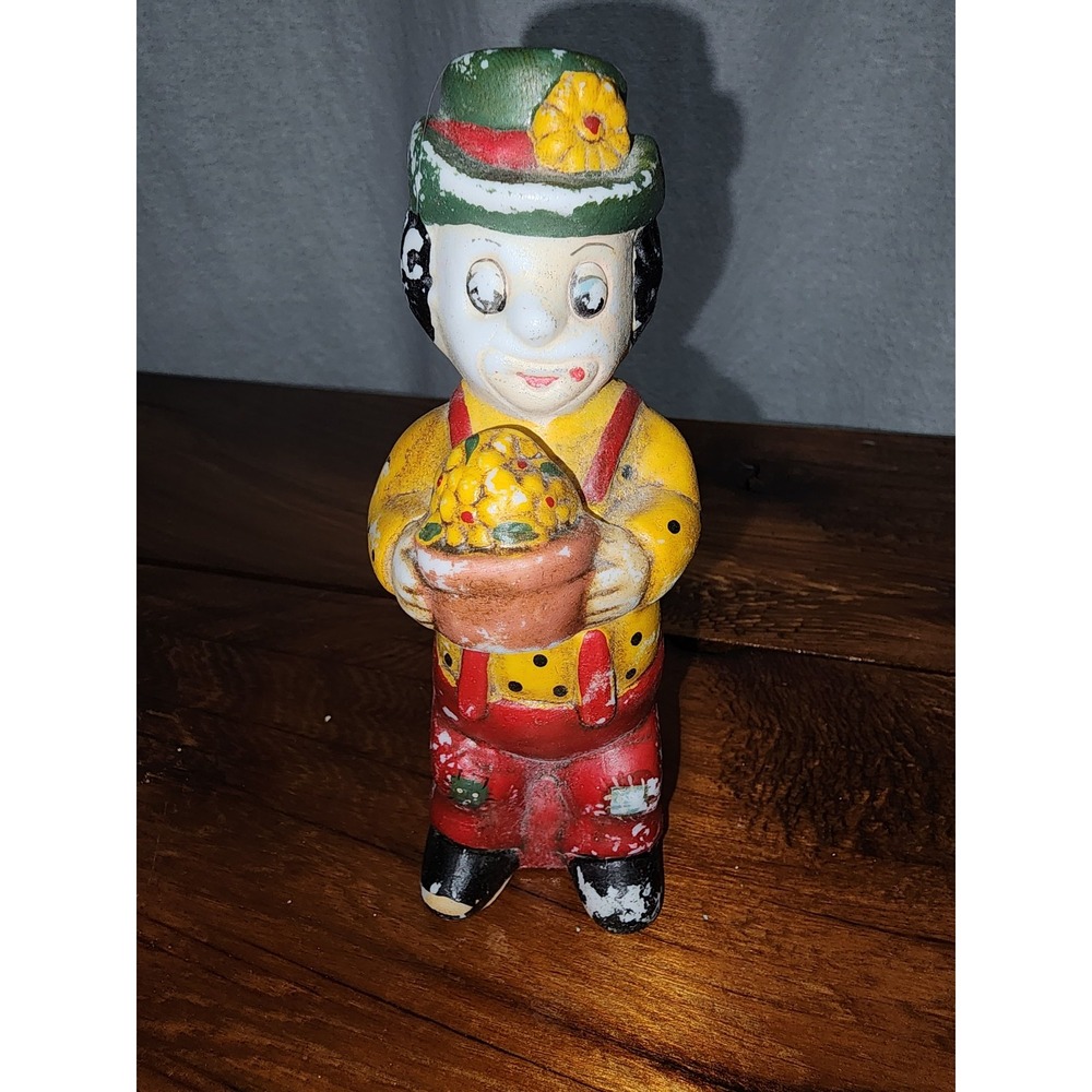 Clown with flowers vintage Porcelain Figurine